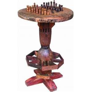  Santa Fe Pub Chess Table (Teak) (43H x 24W x 24D 