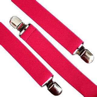  Fuschia Hot Pink Suspenders Clothing