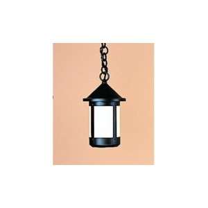   Light Outdoor Hanging Lantern in Bronze with Off White glass