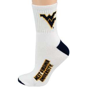  Virginia Mountaineers White Ladies 9 11 Cuff Socks