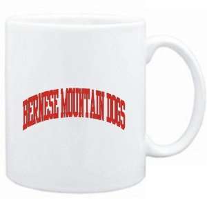 Mug White  Bernese Mountain Dogs ATHLETIC APPLIQUE / EMBROIDERY 