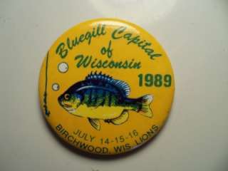   Capitol of Wisconsin 1989 Birchwood Wi Wisc Lions Pinback Button Pin