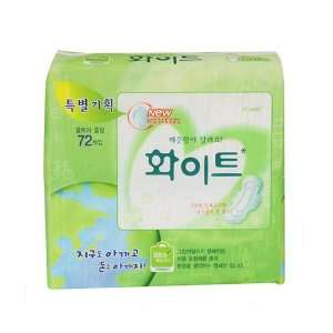Korean White Sanitary Pads with Wings Regular 72 Count