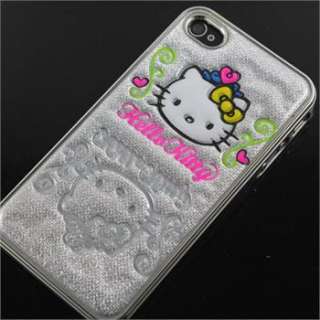 Cute Silver Bubble Hello Kitty Case Cover For IPhone 4 4G 4S+ Fred 