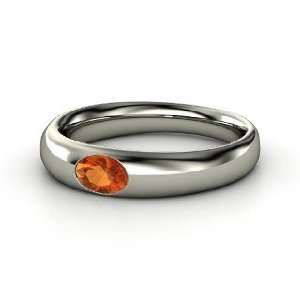  Solo Ring, Oval Fire Opal 14K White Gold Ring Jewelry