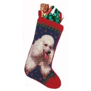  Poodle White Christmas Stocking