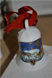 NOS 1978 Hutschenreuther Weihnachts Glocke Christmas Porcelain Bell 
