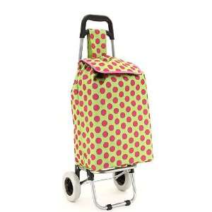  Folding Shopping Market Cart Bag on Wheels LIME Green PINK 
