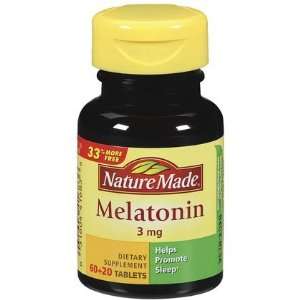  Nature Made Melatonin 3 mg Tabs, 80 ct Health & Personal 