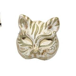 Interesting Decor Venetian Cat Face Masquerade Mask   Gold