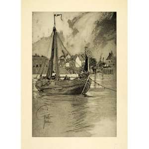   Friesland Sailing Boat Art   Original Halftone Print