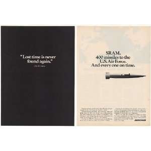  1973 Boeing SRAM Short Range Attack Missile 2 Page Print 