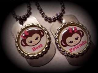 Best Friends Girls MOD Monkey Charm Necklace Birthday  