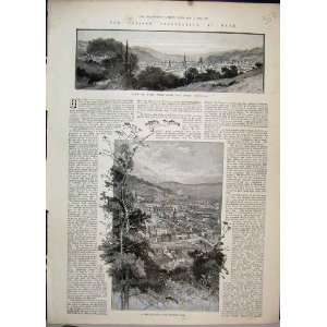  1888 Bath Abby Cemetery Beechen Hill Country View Print 