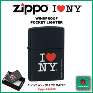 LOVE NY_BLACK MATTE_WINDPROOF USA ZIPPO LIGHTER_24798  