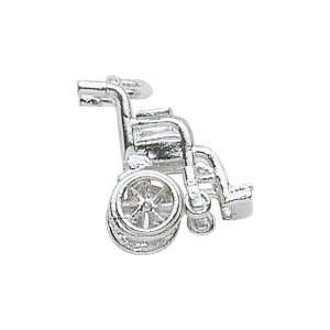  Rembrandt Charms Wheelchair Charm, 14K White Gold Jewelry