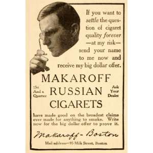 1910 Vintage Ad Makaroff Russian Cigarettes Cigarets   Original Print 