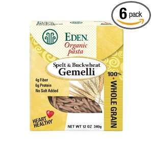 Eden Organic Spelt & Buckwheat Gemelli, 100% Whole Grain, 12 Ounce 