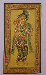 Bagan Gold Sand Painting of Lady Holding Lotus 11x21  