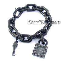 New Burberry Black Lock & Key Chain Charm Watch BU5231  
