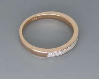 15ct Solid 18K Rose Gold Diamond Wedding Band Ring  