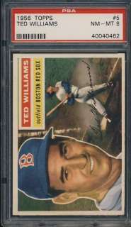 1956 TOPPS # 5 TED WILLIAMS GRADED PSA 8  
