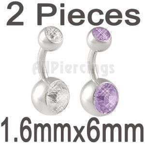 14g 1/4 inch navel belly button rings bar jewelry ABPG  