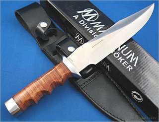 Boker Magnum Stacked Leather Handle Giant Bowie Knife  