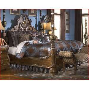 The Sovereign Eastern King Panel Bed w/ Posts (3 pc)   Aico 57014 51EK