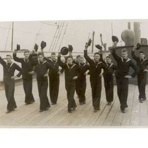  Naval Cadets Learning the Hornpipe Onboard the HMS 