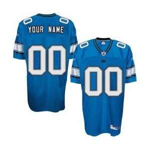 Reebok NFL Equipment Detroit Lions Blue Authentic Customized Jersey