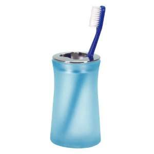 Tooth brush holder blue glass Memphis blue