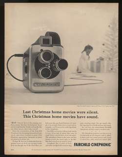 1960 Fairchild Cinephonic 8mm Movie Camera Christmas Ad  