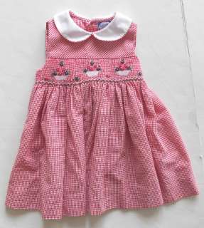 Carriage Boutiques Dress Red check Smocked size 18 months  