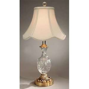  Hand Cut Lead Crystal Lamp With Scalloped Shade