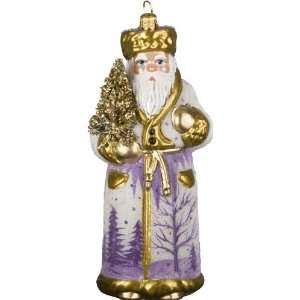 Ino Schaller Blown Glass Polish Lavender Night Gold Santa Ornament by 