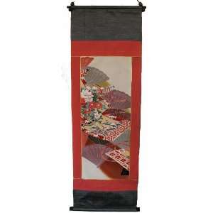   Hanging   Antique Silk Japanese Kimono Artists Print