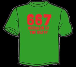 667 NEIGHBOR OF THE BEAST T Shirt WOMENS funny vtg 666  