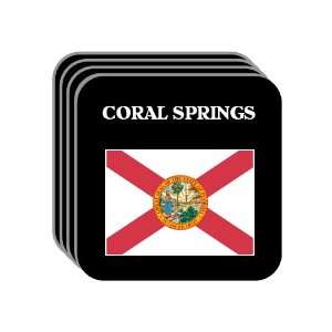  US State Flag   CORAL SPRINGS, Florida (FL) Set of 4 Mini 