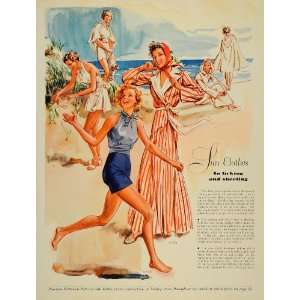  1936 Swimsuit Robe Fashion Butterick Patterns Print Sun 