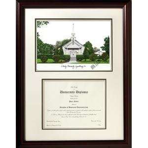  Liberty University Graduate Framed Lithograph w/ Diploma 