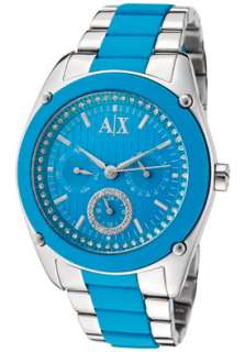 Armani Exchange Watch AX5044 Womens White Rhinestone Pink Dial 
