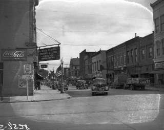 1940 4x5 ORIG NEG Main Street of Elwood IN  732  