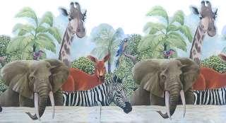 nEw JUNGLE ANIMALS Giraffe Elephant BORDER WALL ACCENT  