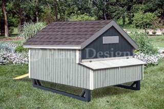 x7 Gable Poultry Chicken House / Coop Plans, 90407MG  