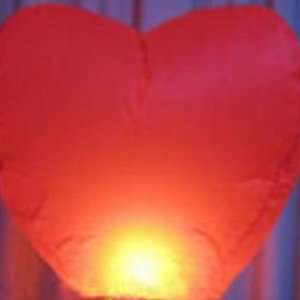  Romantic Heart Sky Lantern   Red (10 Pack)