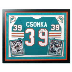 Larry Csonka Miami Dolphins Deluxe Framed Autographed Jersey with 