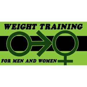    3x6 Vinyl Banner   Men Women Weight Training 