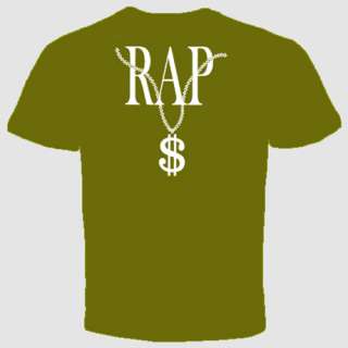 rap t shirt Hip Hop dollar chain cool funny rare humor  