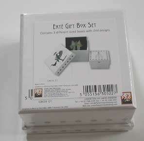ERTE Square Gift Box 3 Stacking Nested Gift Boxes White  